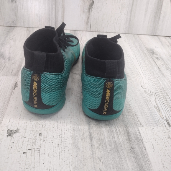 Nike Jr. SuperFly Ronaldo CR7 Jade Gold Soccer Cleats Kids Size 4 Youth - Picture 4 of 6